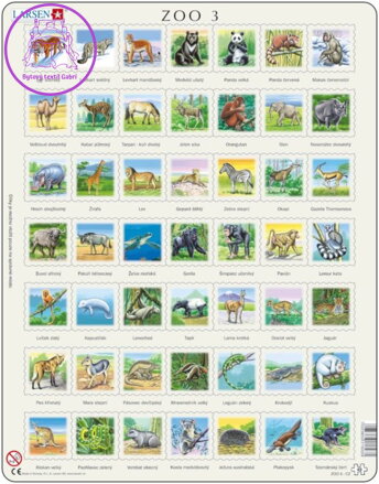LARSEN Puzzle Zvířata světa (ZOO 3) 49 dílků