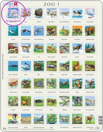 LARSEN Puzzle Zvířata severní polokoule (ZOO 1) 49 dílků