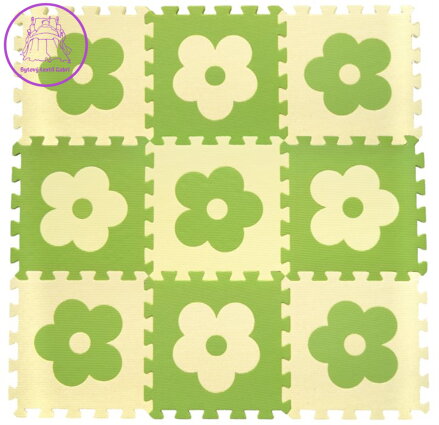 Pěnové BABY puzzle Zelené kytičky B (29,5x29,5)
