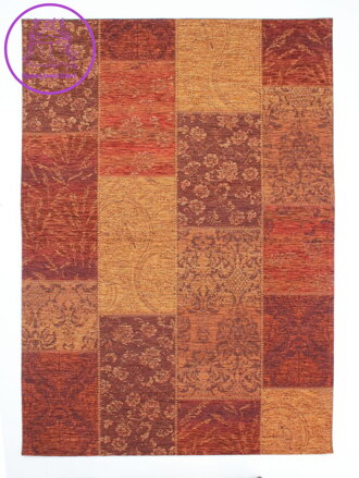 Kusový koberec Manhattan Patchwork Chenille Terracotta