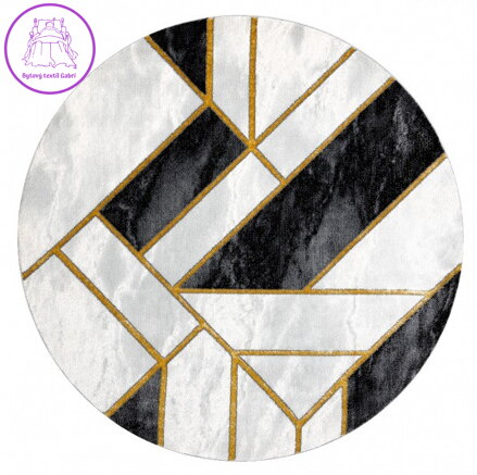 Kusový koberec Emerald 1015 black and gold kruh