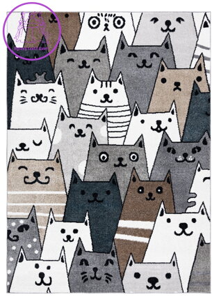 Dětský kusový koberec Fun Gatti Cats multi