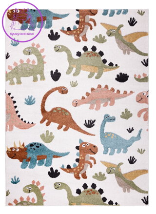 Dětský kusový koberec Fun Dino cream