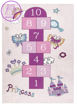 Dětský kusový koberec Bambino 2285 Hopscotch pink