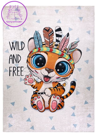 Dětský kusový koberec Bambino 1960 Tiger indian white
