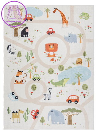 Dětský kusový koberec Bambino 1165 Zoo
