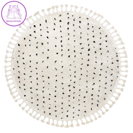 Kusový koberec Berber Syla B752 dots cream kruh