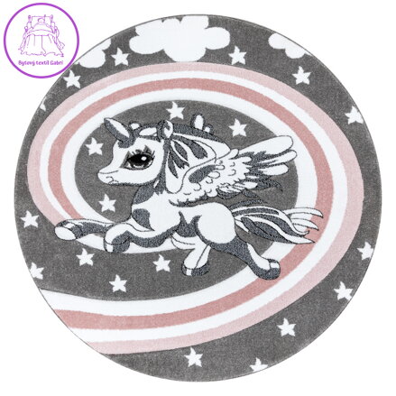 Dětský kusový koberec Petit Pony grey kruh