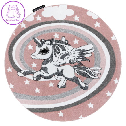 Dětský kusový koberec Petit Pony pink kruh