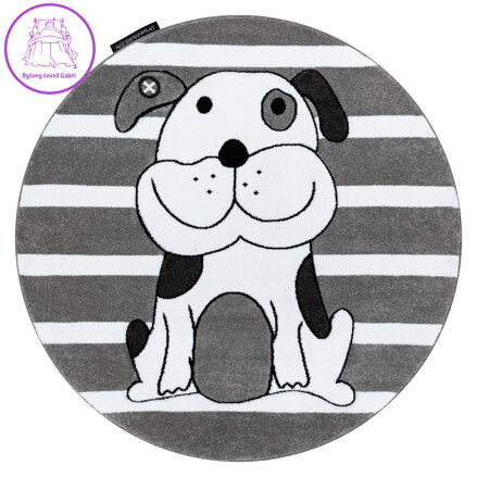 Dětský kusový koberec Petit Puppy grey kruh