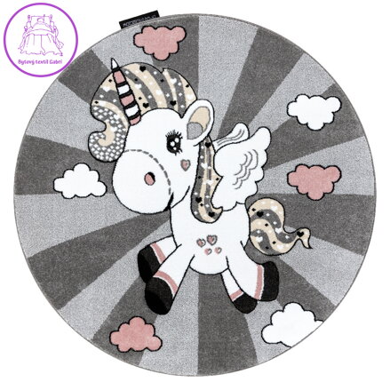 Dětský kusový koberec Petit Unicorn grey kruh
