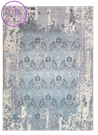 Kusový koberec Core W3824 Ornament Vintage cream/grey and blue