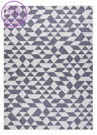 Kusový koberec Sion Sisal Triangles 22373 ecru/blue-pink – na ven i na doma
