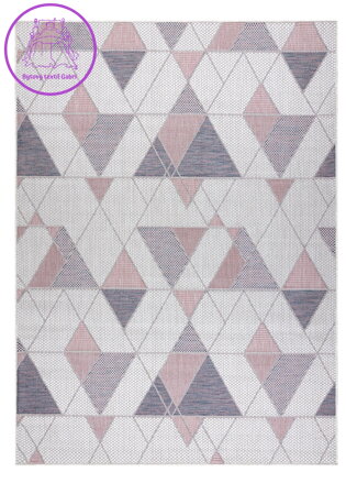 Kusový koberec Sion Sisal Triangles B3006A ecru/pink – na ven i na doma