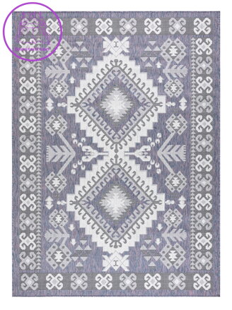 Kusový koberec Sion Sisal Aztec 3007 blue/pink/ecru – na ven i na doma
