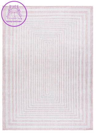 Kusový koberec Sion Sisal Labirinth 22376 pink/ecru – na ven i na doma