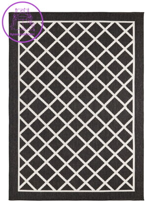 Kusový koberec Twin Supreme 103425 Sydney black creme – na ven i na doma