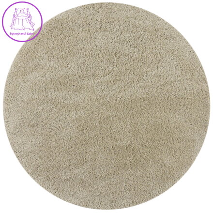 Kusový koberec Shaggy Teddy Natural kruh