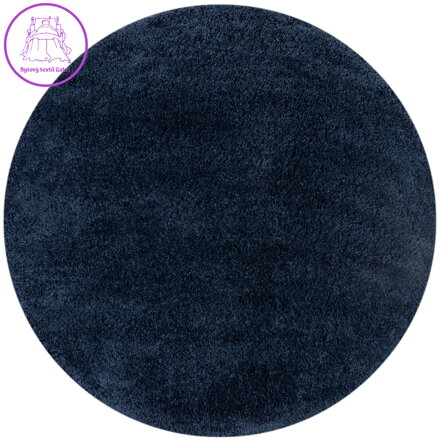 Kusový koberec Shaggy Teddy Navy kruh