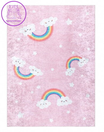 Dětský kusový koberec Junior 52063.802 Rainbow pink