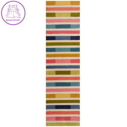 Ručně všívaný běhoun Illusion Piano Pink/Multi