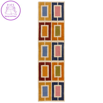 Ručně všívaný běhoun Illusion Retro Blocks Multi