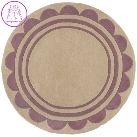 Ručně všívaný kusový koberec Lois Scallop Purple kruh
