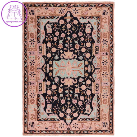 Kusový koberec Wool Loop Blossom Pink/Black