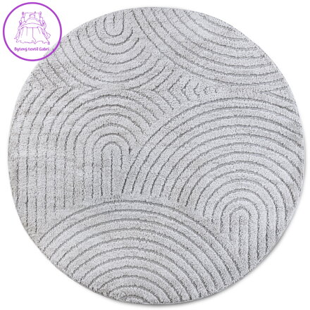 Kusový koberec New York 106205 Light Grey kruh