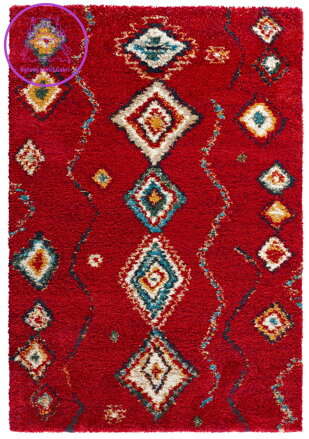 Kusový koberec Nomadic 102692 Geometric Rot