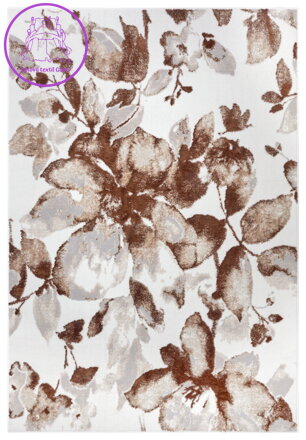 Kusový koberec Shine 105921 Floral White Brown