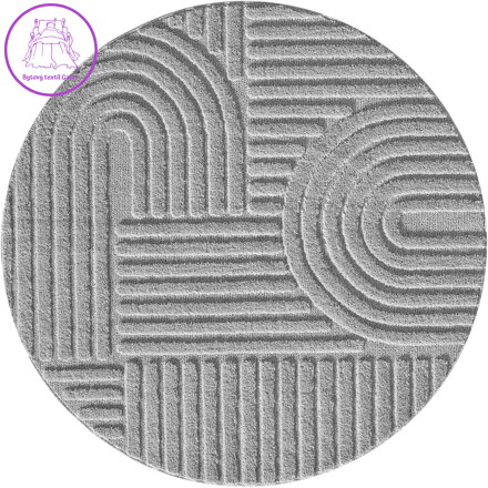 Kusový koberec Art 1121 Silver kruh