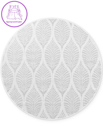 Kusový koberec Duet Liora White/Gray kruh - na ven i na doma