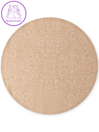 Kusový koberec Duet Kona Beige/White kruh - na ven i na doma