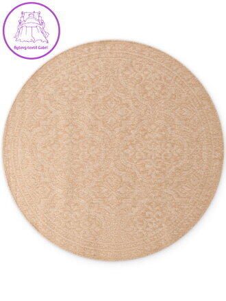Kusový koberec Duet Rosel Beige/White kruh - na ven i na doma
