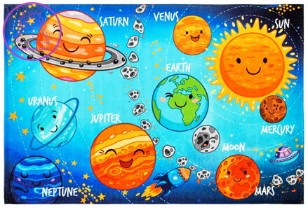 Dětský kusový koberec Torino kids 230 SOLAR SYSTEM