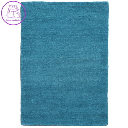 Ručně všívaný kusový koberec Asra wool petrolej