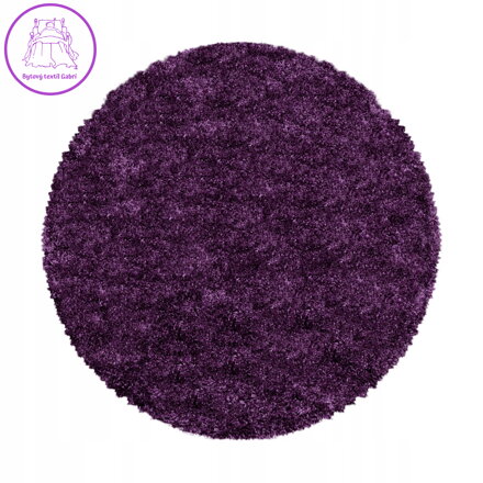 Kusový koberec Fluffy Shaggy 3500 lila kruh