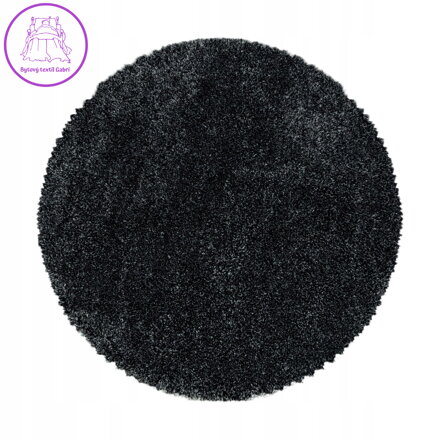 Kusový koberec Fluffy Shaggy 3500 anthrazit kruh