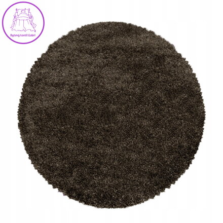Kusový koberec Fluffy Shaggy 3500 brown kruh