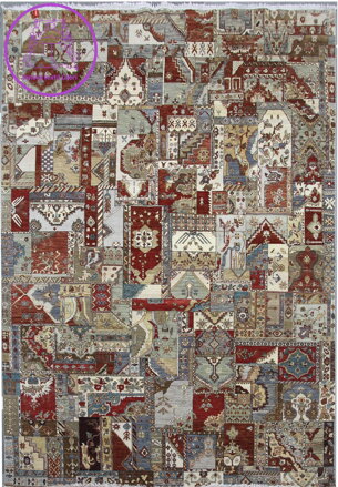 Ručně vázaný kusový koberec Diamond DC-PATCH RED MULTI