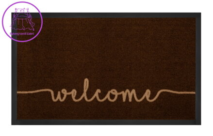 Protiskluzová rohožka Welcome 103795 Darkbrown Beige - na ven i na doma