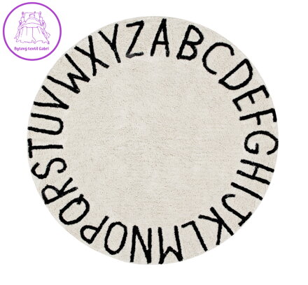 Přírodní koberec, ručně tkaný Round ABC Natural-Black