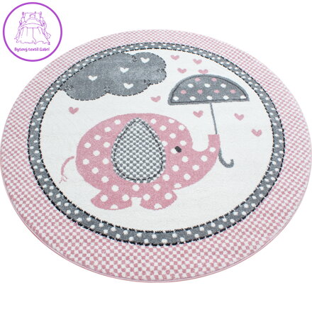 Dětský kusový koberec Kids 570 pink kruh