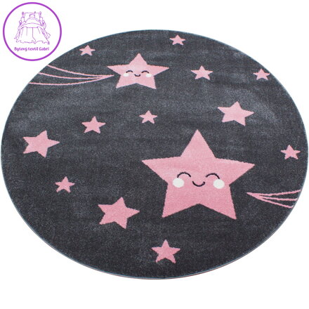 Dětský kusový koberec Kids 610 pink kruh