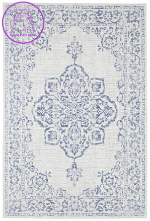 Kusový koberec Beach 103853 Cream/Blue – na ven i na doma