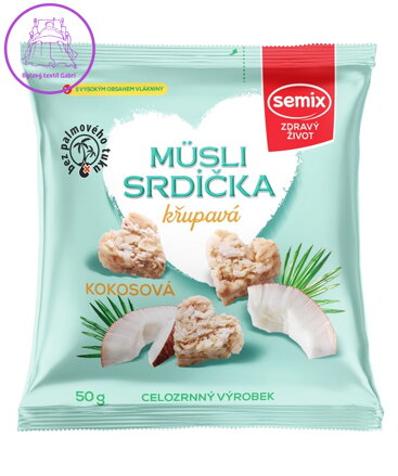 Musli křupavá srdíčka-KOKOS 35% sáček 50g Semix 2493