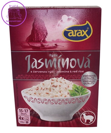 Rýže jasmínová s červenou rýží - krabička 4x120g Arax 2342
