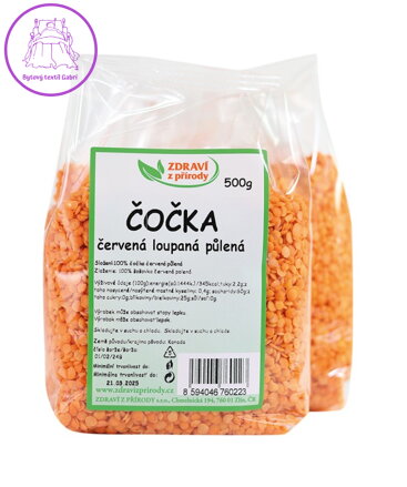 Čočka červená loupaná půlená 500g ZP 2914