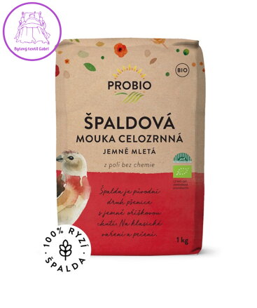 Mouka špaldová celozrnná jemná BIO 1kg Probio - AKCE 2618